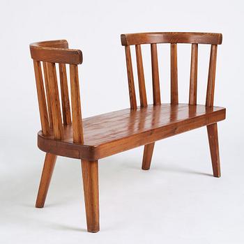 Axel Einar Hjorth, a stained pine 'Utö' sofa, Nordiska Kompaniet 1930s.