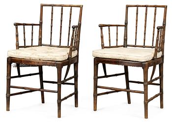 896. A pair of late Gustavian armchairs.