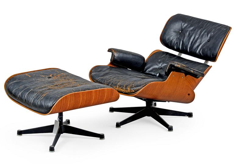 Charles & Ray Eames, LOUNGE CHAIR WITH OTTOMAN.