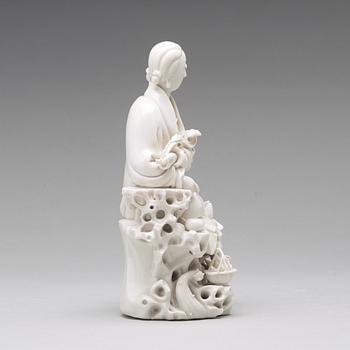 A blanc de chine figure of Guanyin, Qing dynasty, 19th Century.