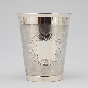 BÄGARE, silver, W.A Bolin, Stockholm, 1946. Vikt ca 490g.