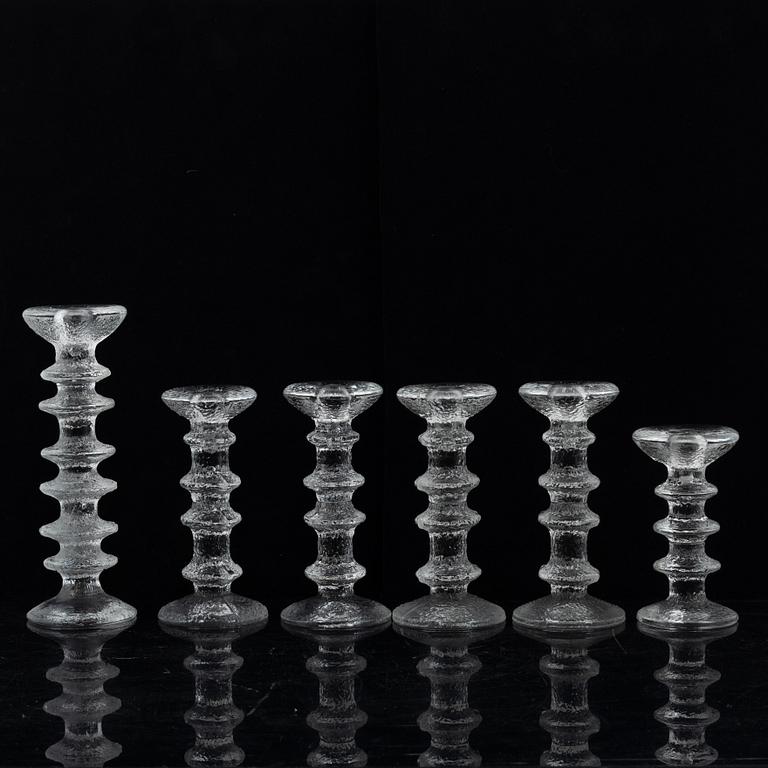 Timo Sarpaneva, six "Festivo" candle sticks, Iittala, Finland.