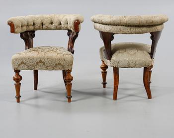 FÅTÖLJER, ett par, 1800-talets andra hälft.