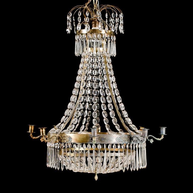 LJUSKRONA, empire, 1800-talets början. Höjd ca 85 cm.