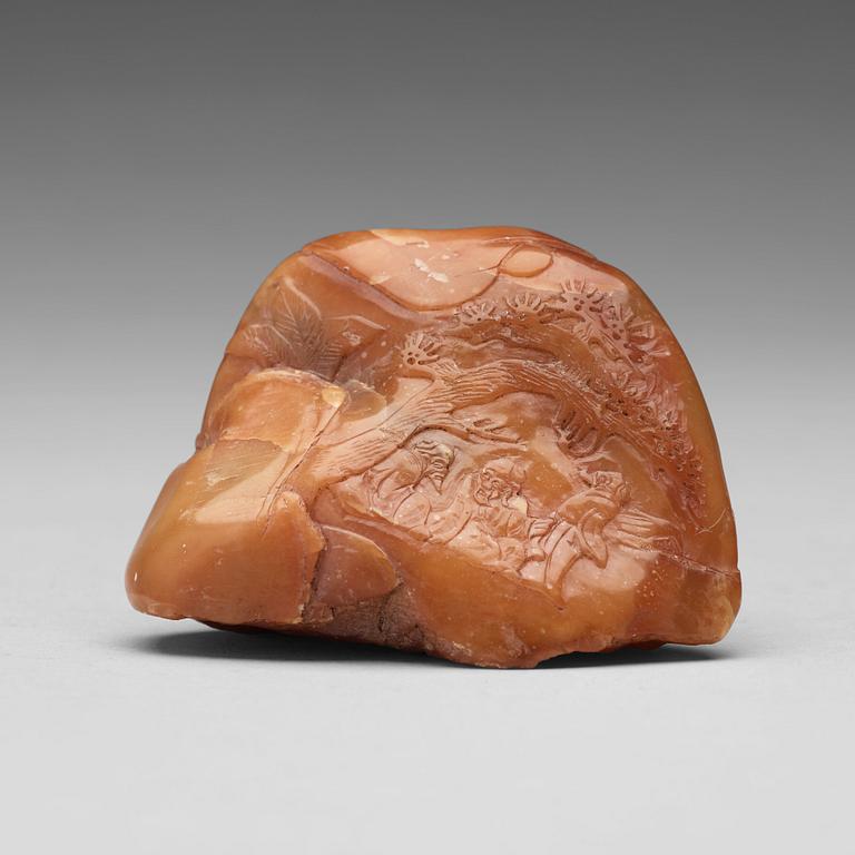 A sculptured agathe boulder, presumably early 20th Century.