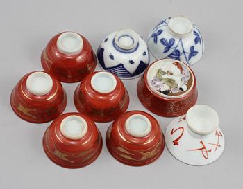KOPPAR, 9 st, porslin, Japan, 1900-tal.