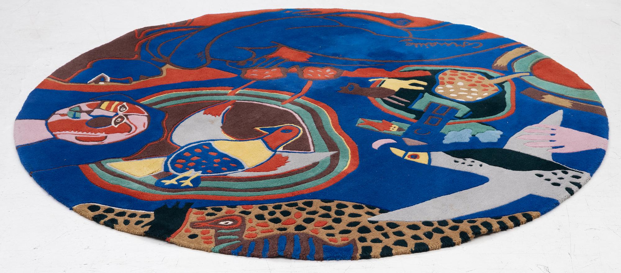 Beverloo Corneille, after, a tufted 'Elégie d'un étè' carpet, diameter 210 cm.