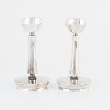 Rey Urban, a pair of Swedish silver candlesticks,  Stockholm 1966.