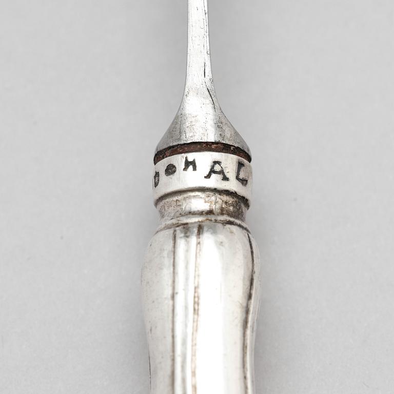 Isak Trybom, bestick, 17 st, silver, Stockholm 1766. Rokoko.