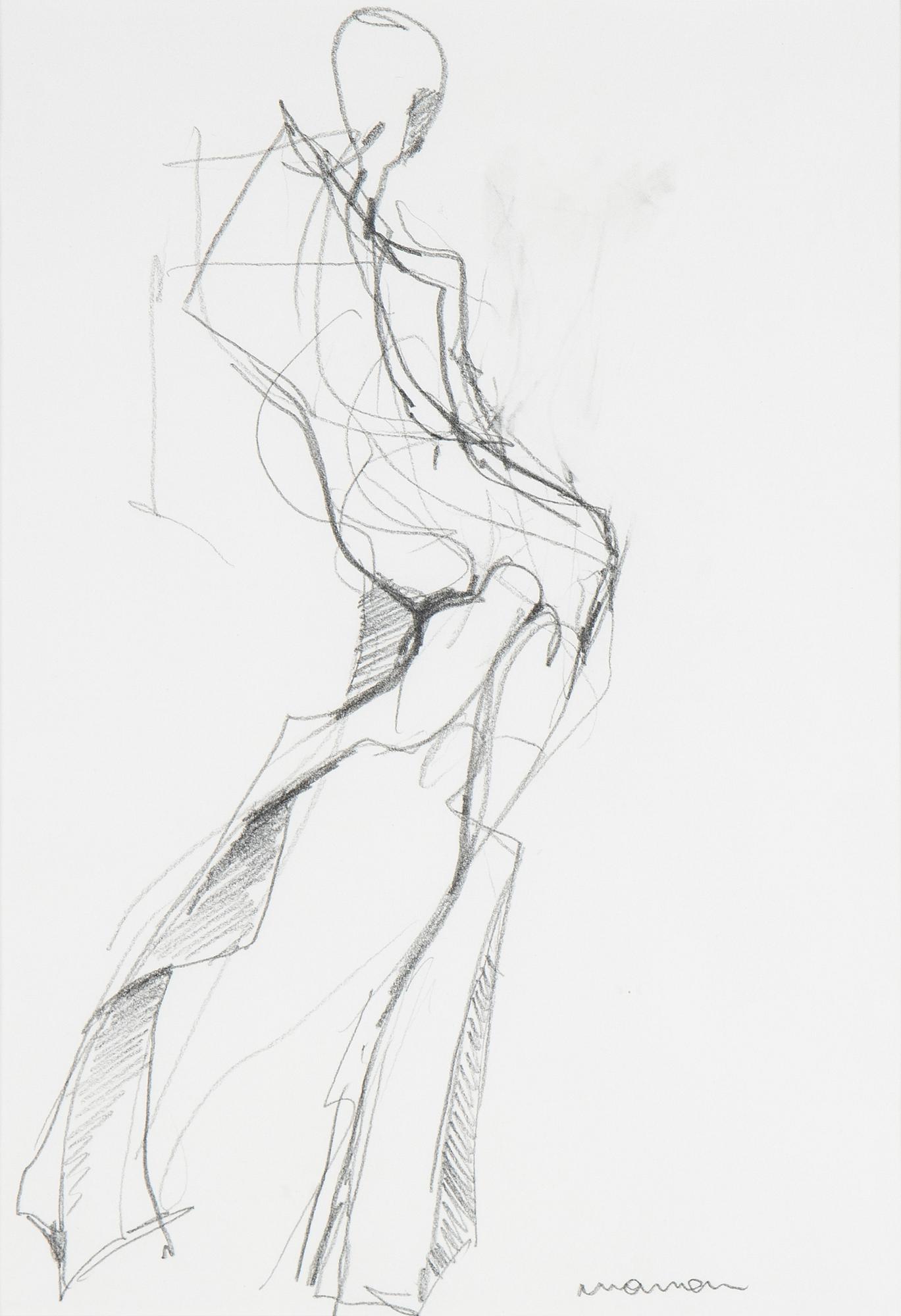 Peter Mandl, pencil drawing, signed.