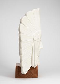 A Gunnar Nylund stoneware sculpture of an indian chief, Rörstrand.