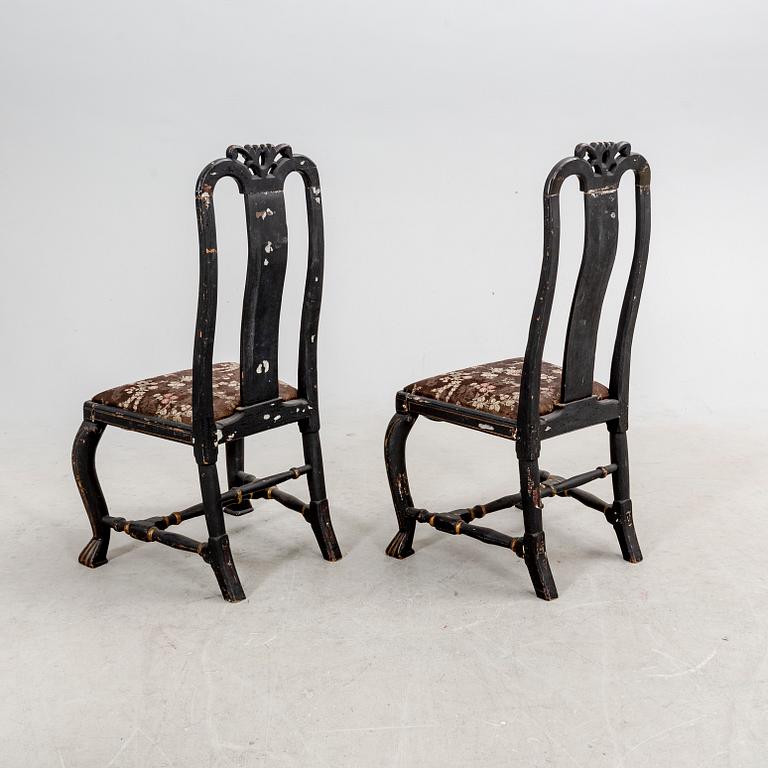 A pair of painted late Baroque chairs first half of the 18th century.