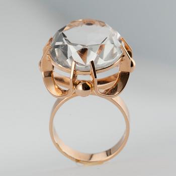 Elis Kauppi, RING, 14K guld, bergskristall, Kupittaan Kulta 1973.