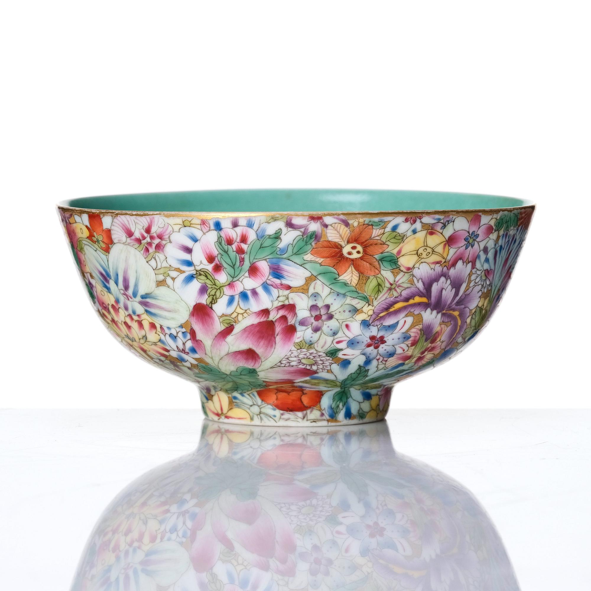 A mille fiori bowl, China, 20th Century.