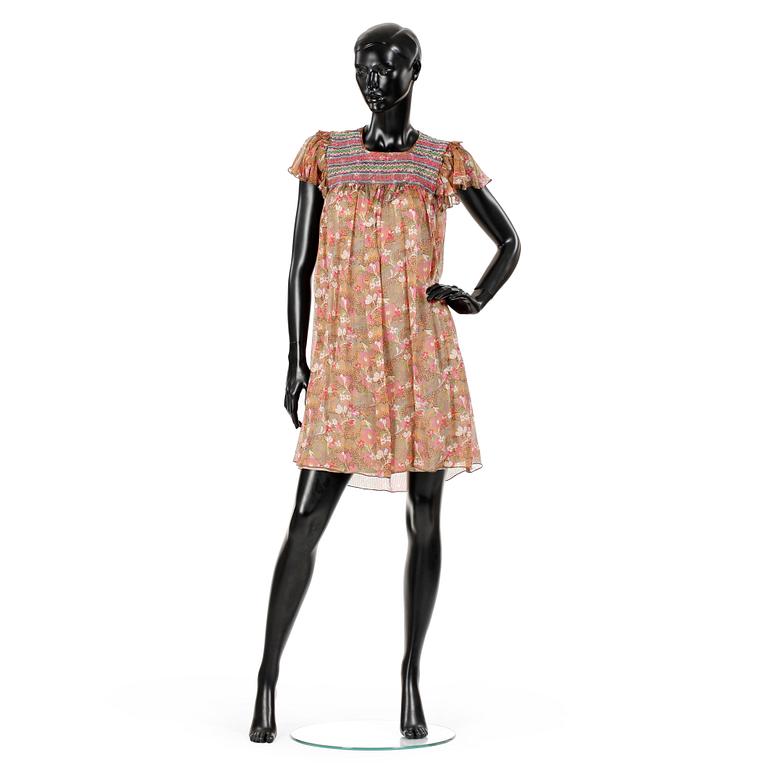 ANNA SUI, a silk dress.