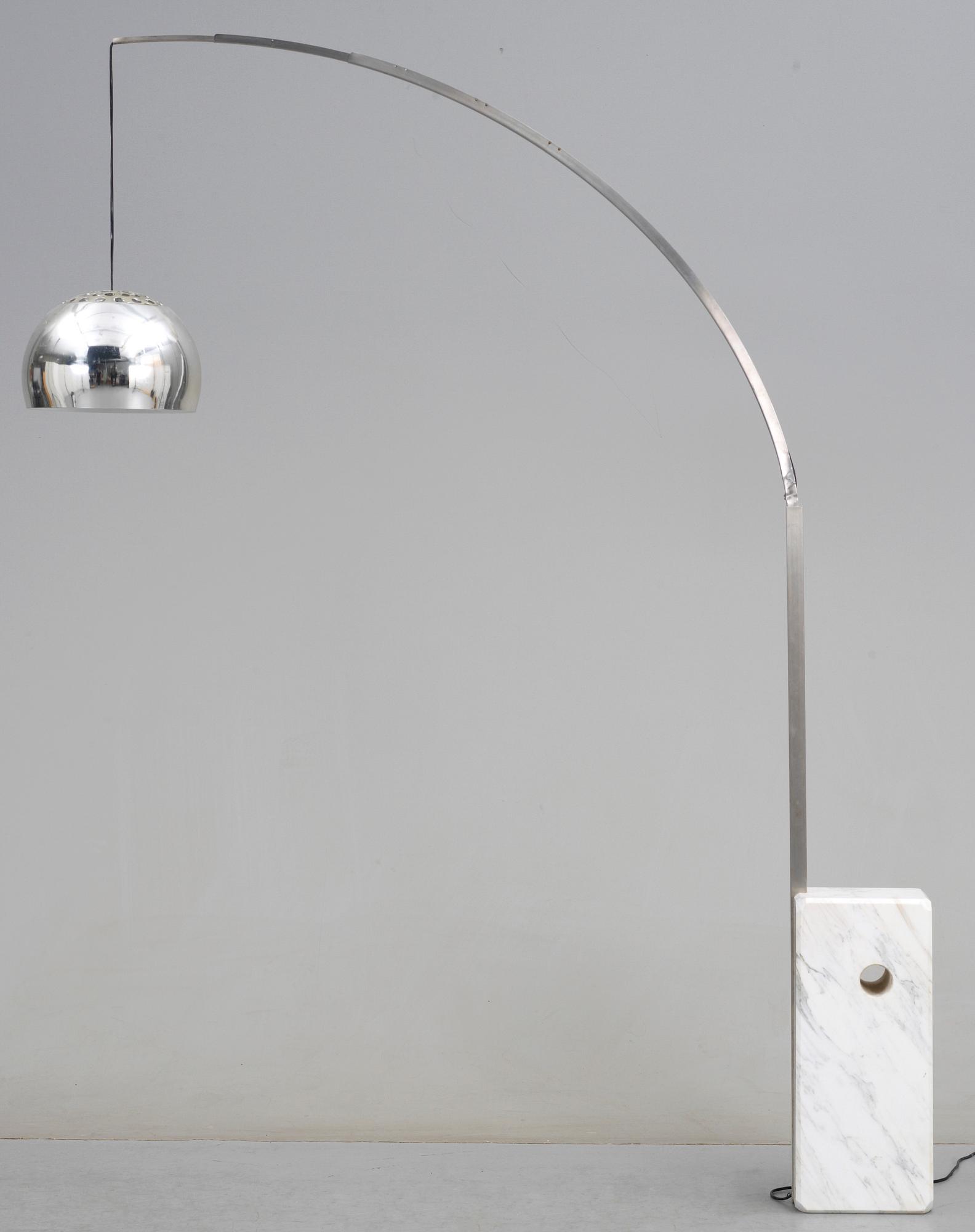 GOLVLAMPA, "Arco", Achille och Pier Castiglioni, Flos, Italien, formgiven 1962.