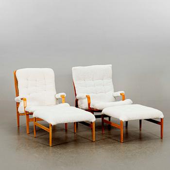 BRUNO MATHSSON, a pair of Ingrid armchairs for DUX later part of the 20th century.