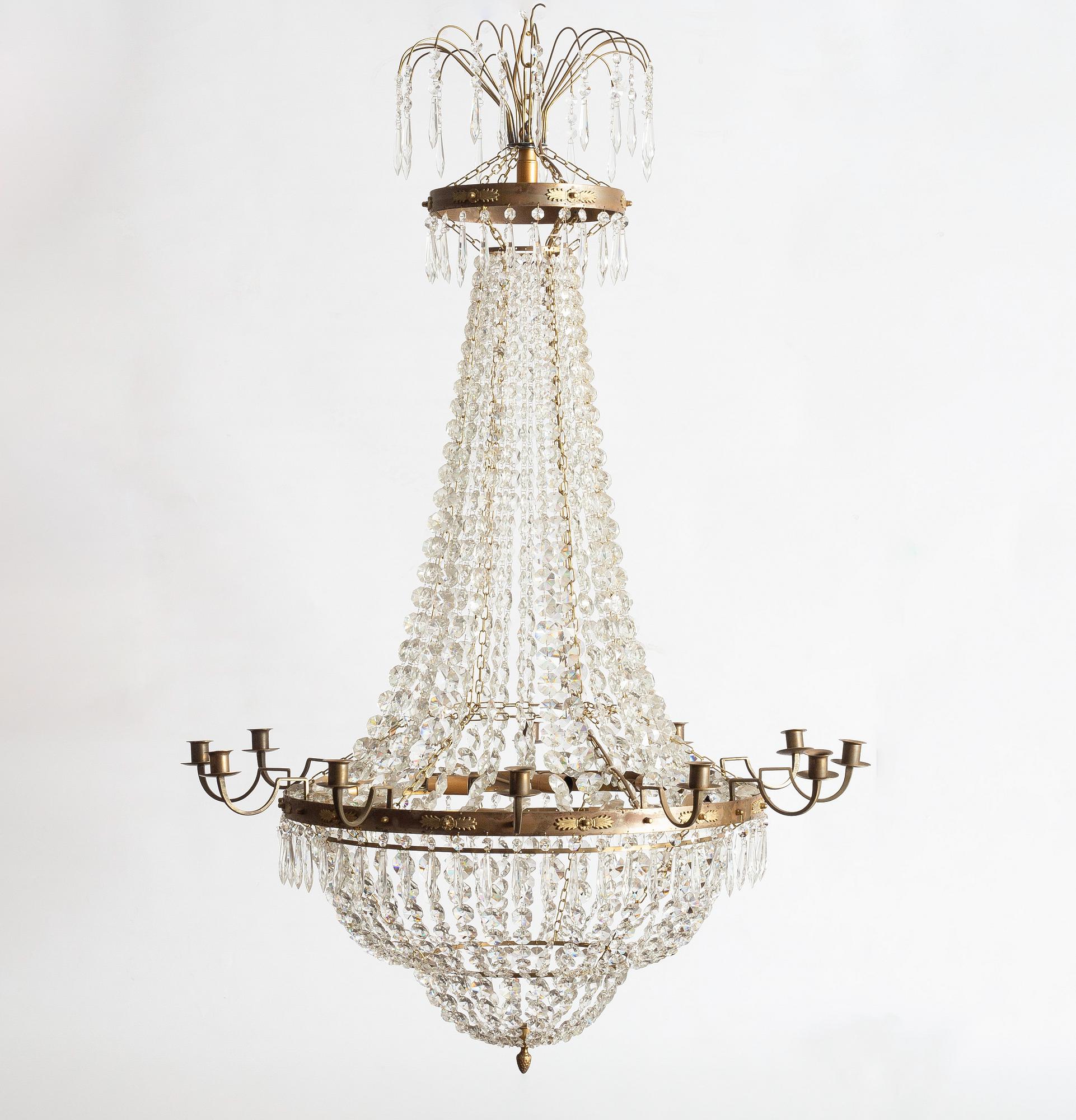 Chandelier, Empire style, mid-20th century.
