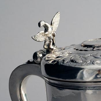 A Danish silver tankard, mark of Anders Jensen Scheel, Nykøbing (active 1677-1706).