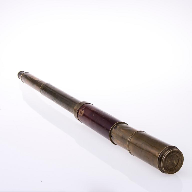 TUBKIKARE, mässing samt trä, sekelskiftet 1800/1900.