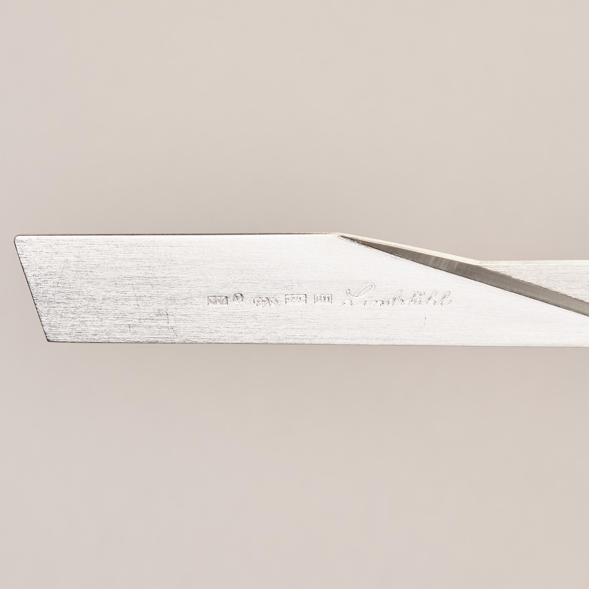 A sterling silver letter knife, mark of Rolf Lindståhl, Stockholm 2000.