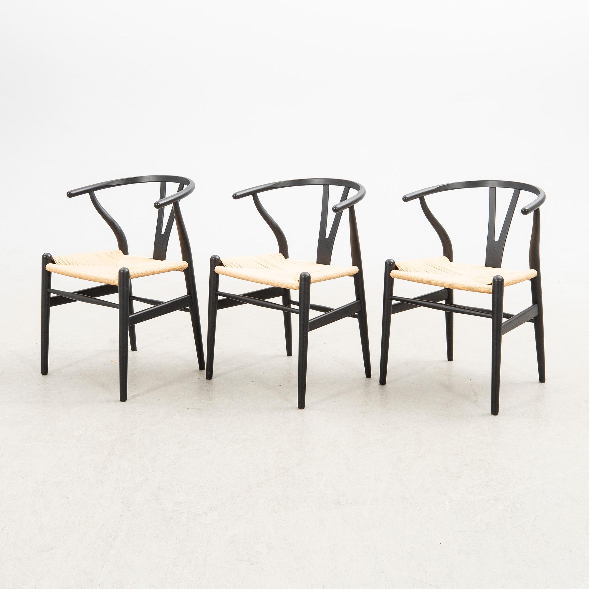 Hans J. Wegner, chairs, 6 pcs, CH-24 "The Y Chair" Carl Hansen & Son Denmark 21st century.