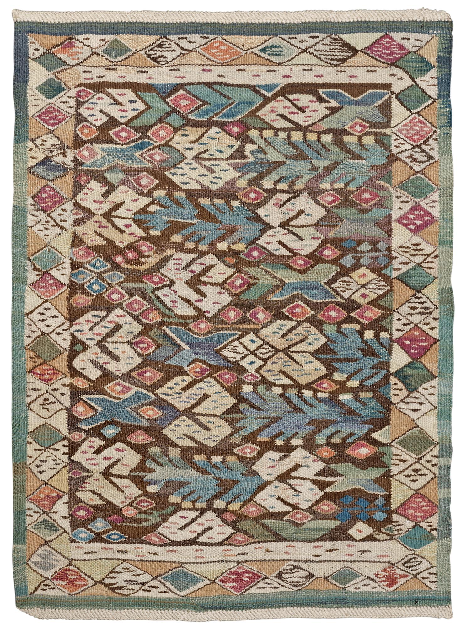 VÄVNAD. "Liljor". Gobelängteknik. 70 x 91 cm. Komponerad av Märta Måås-Fjetterström.