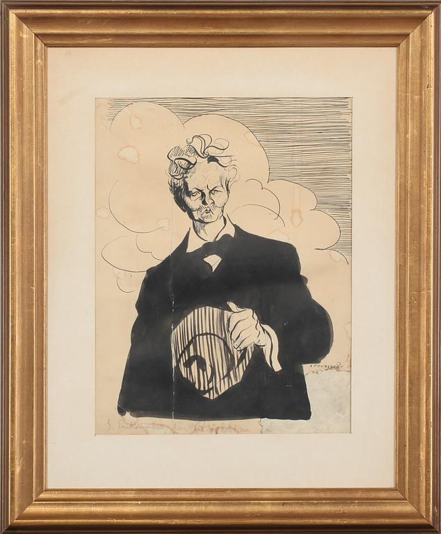 ARVID FOUGSTEDT, tuschteckning, signerad.