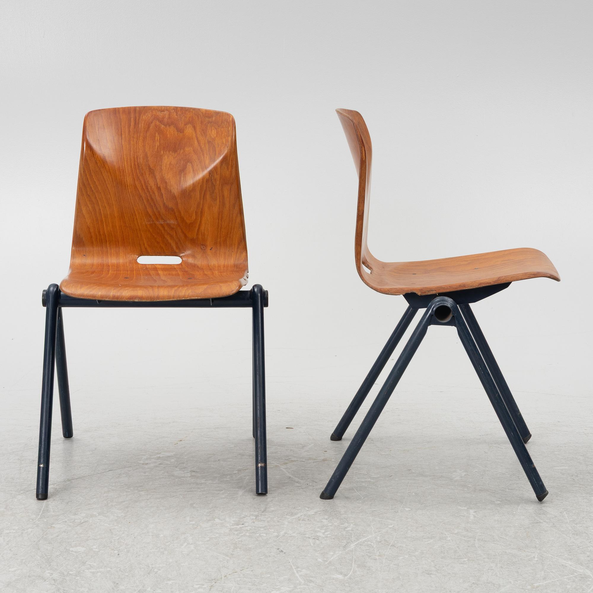 Stolar, 6 st, "Thur-Op-Seat", Pagholz, Västtyskland, 1960/70-tal.