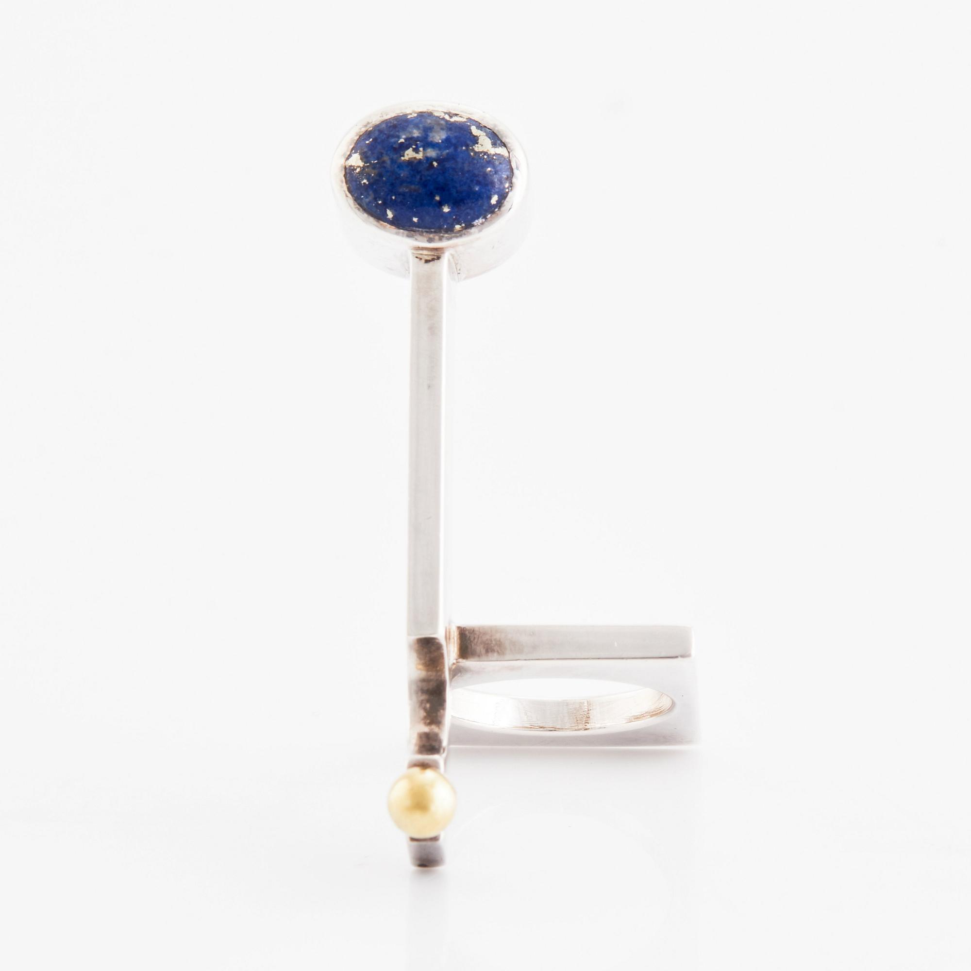 Bengt Bellander, ring silver with lapis lazuli, Stockholm 1973.
