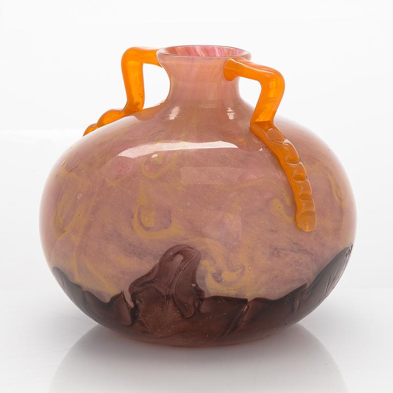Charles Schneider, A 1920s/30s signed glass vase, France.