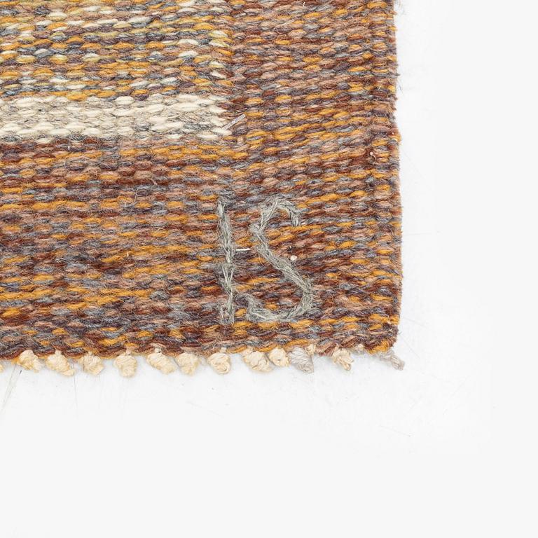 Ingegerd Silow, a carpet, flat weave, c 345 x 225 cm, signed IS.