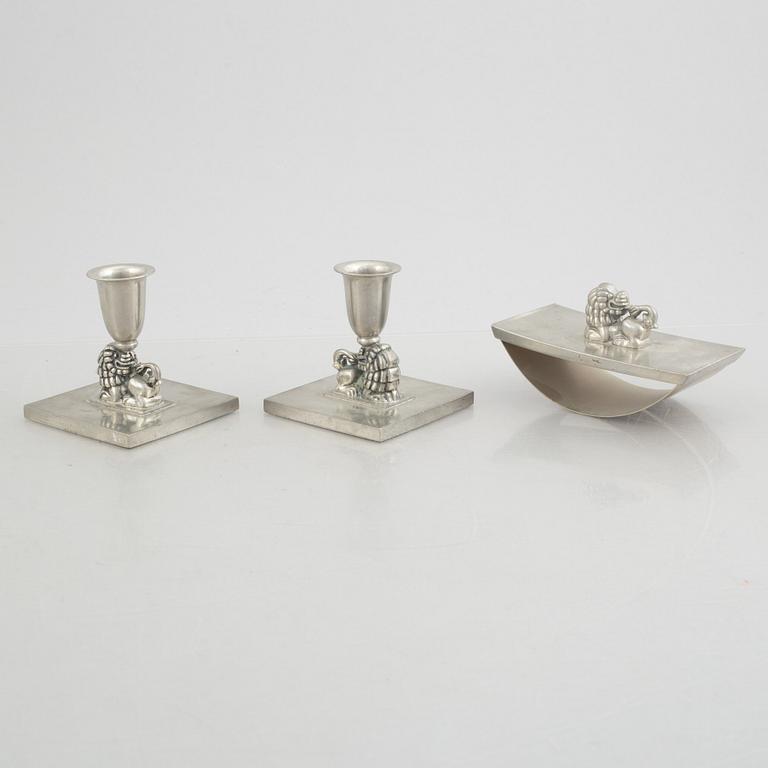 A pewter desk writing set by C.G.Hallberg, Stockholm, Sweden, 1934.