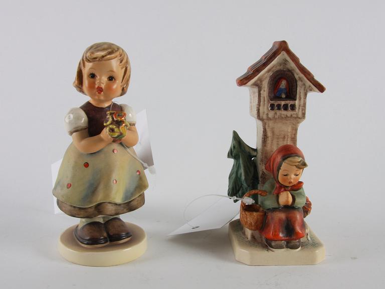 FIGURINER, 2 st, porslin, Hummel.