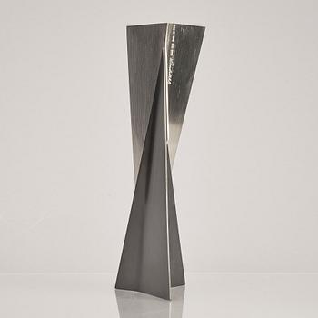 A sterling silver and blued steel vase, mark of Rolf Lindståhl,  Stockholm 1994.