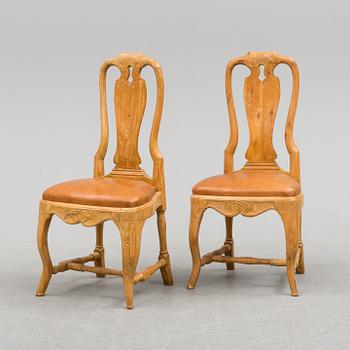 A pair of 18th century rococo chairs.