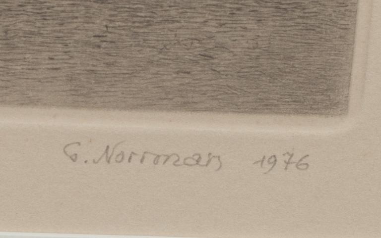 GUNNAR NORRMAN, torrnål, signerad  och daterad 1976, numrerad 12/12.