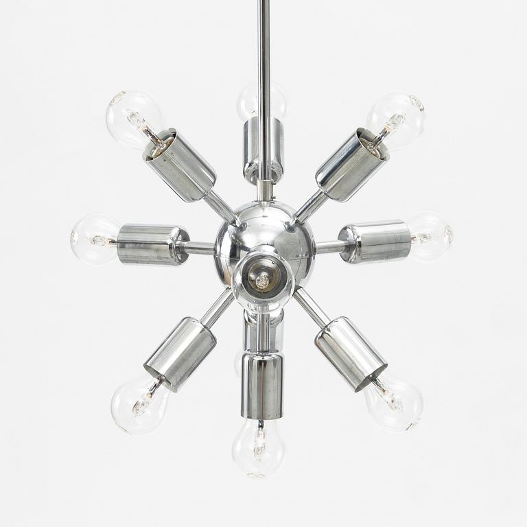 A ceiling lamp, Sputnik model 21416, attributed to Jaroslav Bejvl, Czech Republic, second half of the 20th Century.