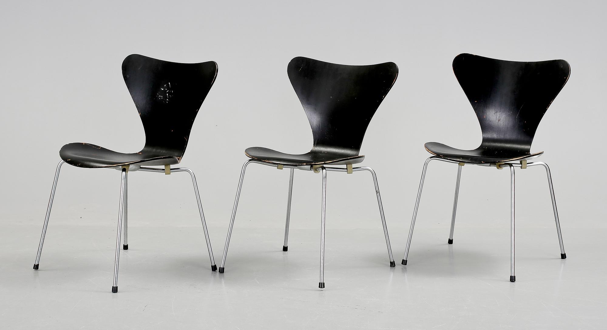 STOLAR, 3 st, "Sjuan", Arne Jacobsen, Fritz Hansen.