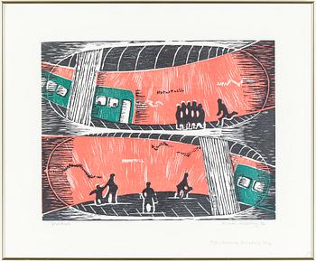 Berndt Helleberg · BERNDT HELLEBERG, provtryck, signerad och daterad -87.