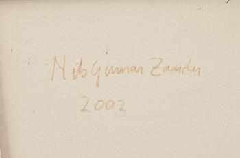 NILS GUNNAR ZANDER, triptyk, blandteknik på duk, signerad och daterad 2002 à tergo.