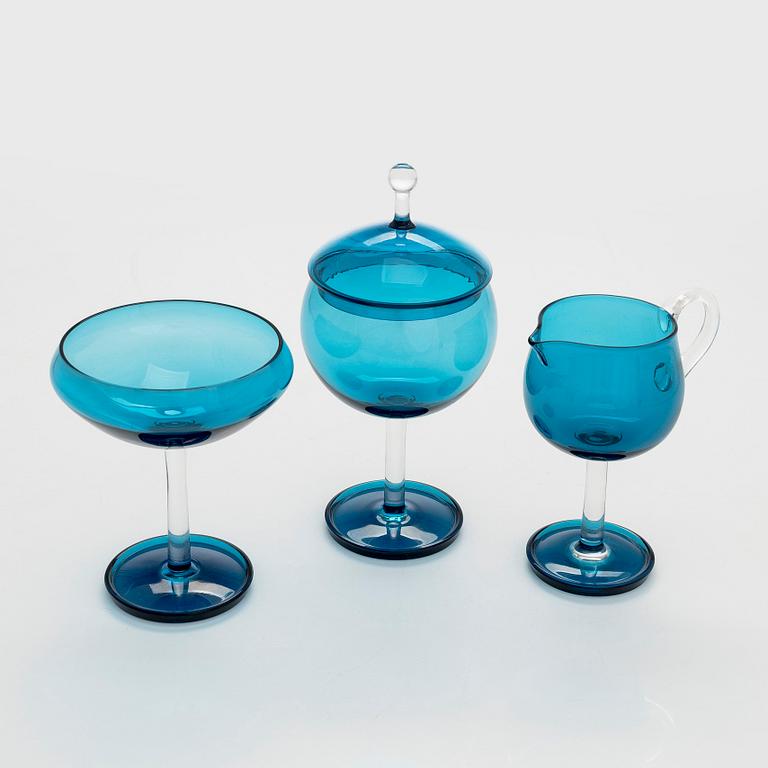 Nanny Still, servisdelar, 3 st, "Harlekin", Riihimäen Lasi Oy.