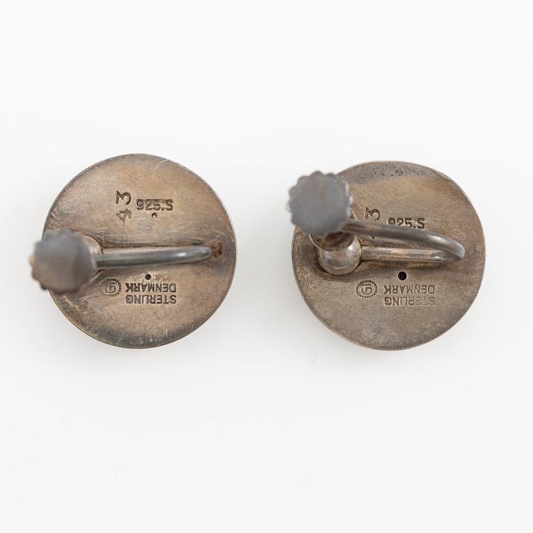 Georg Jensen, a pair of earrings, sterling silver, Denmark 1910-1925.