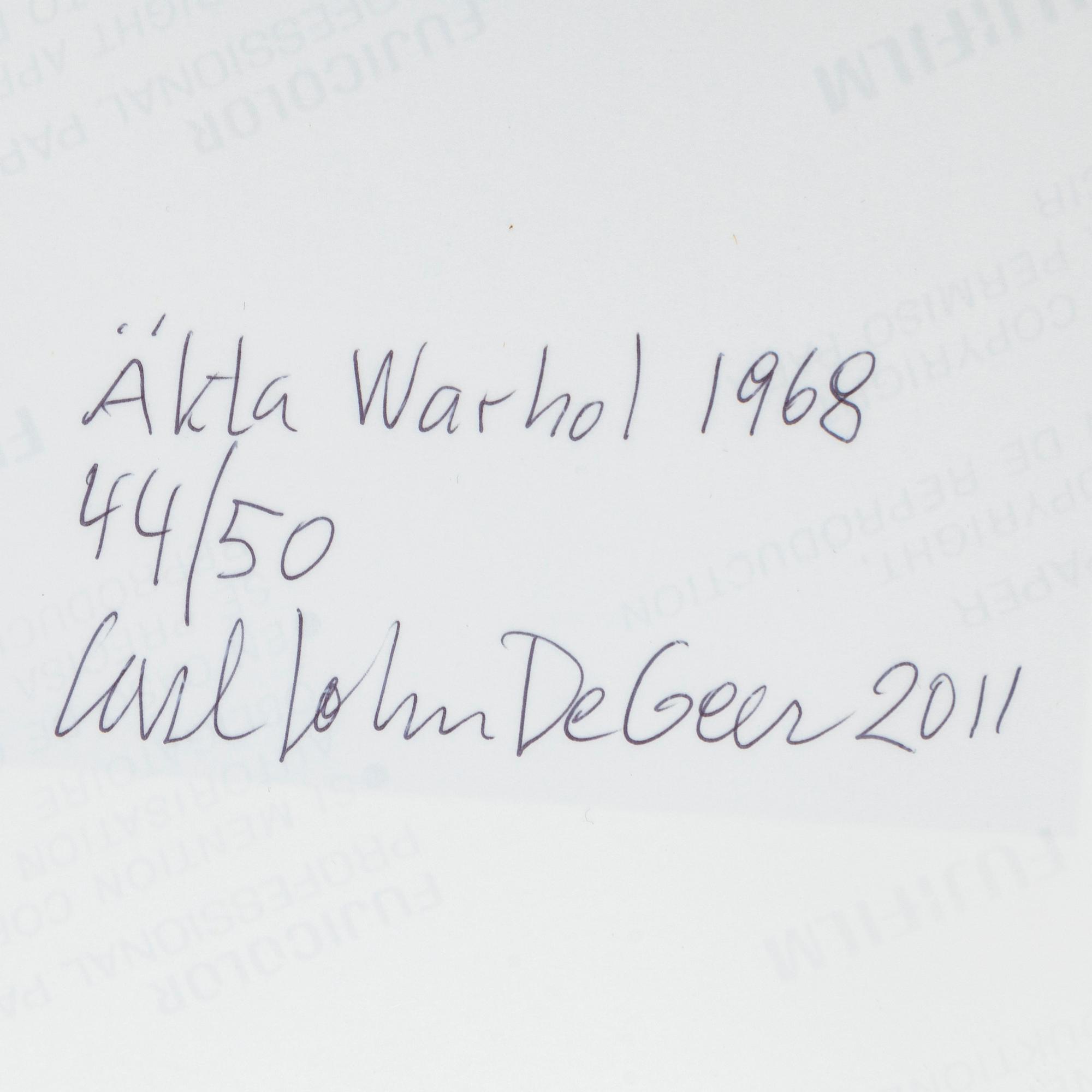 CARL JOHAN DE GEER, fotografi, signerat Carl Johan De Geer, daterat 2011 och numrerat 44/50 à tergo.