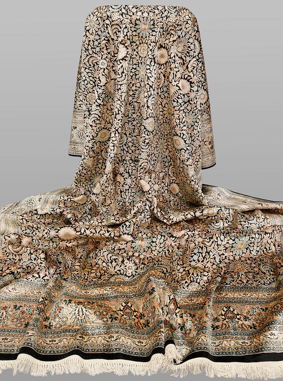 A silk carpet, Kashmir, approx. 580 x 362 cm.