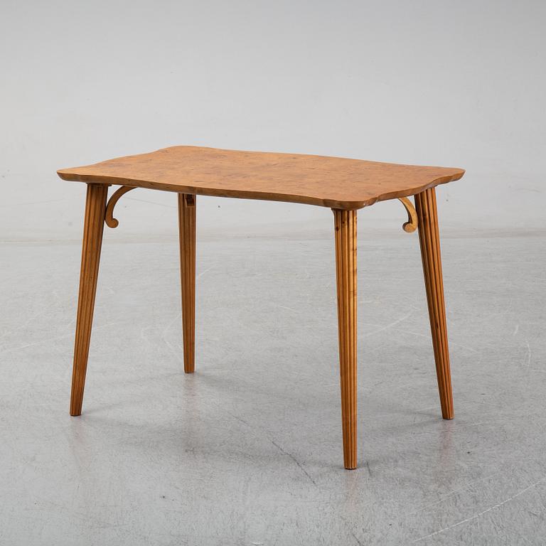 A burr birch veneered Swedish Modern coffee table, 1940's.