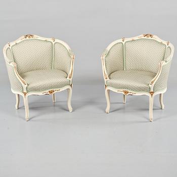 BERGÈRER, ett par, rokokostil, omkring 1900-talets mitt.