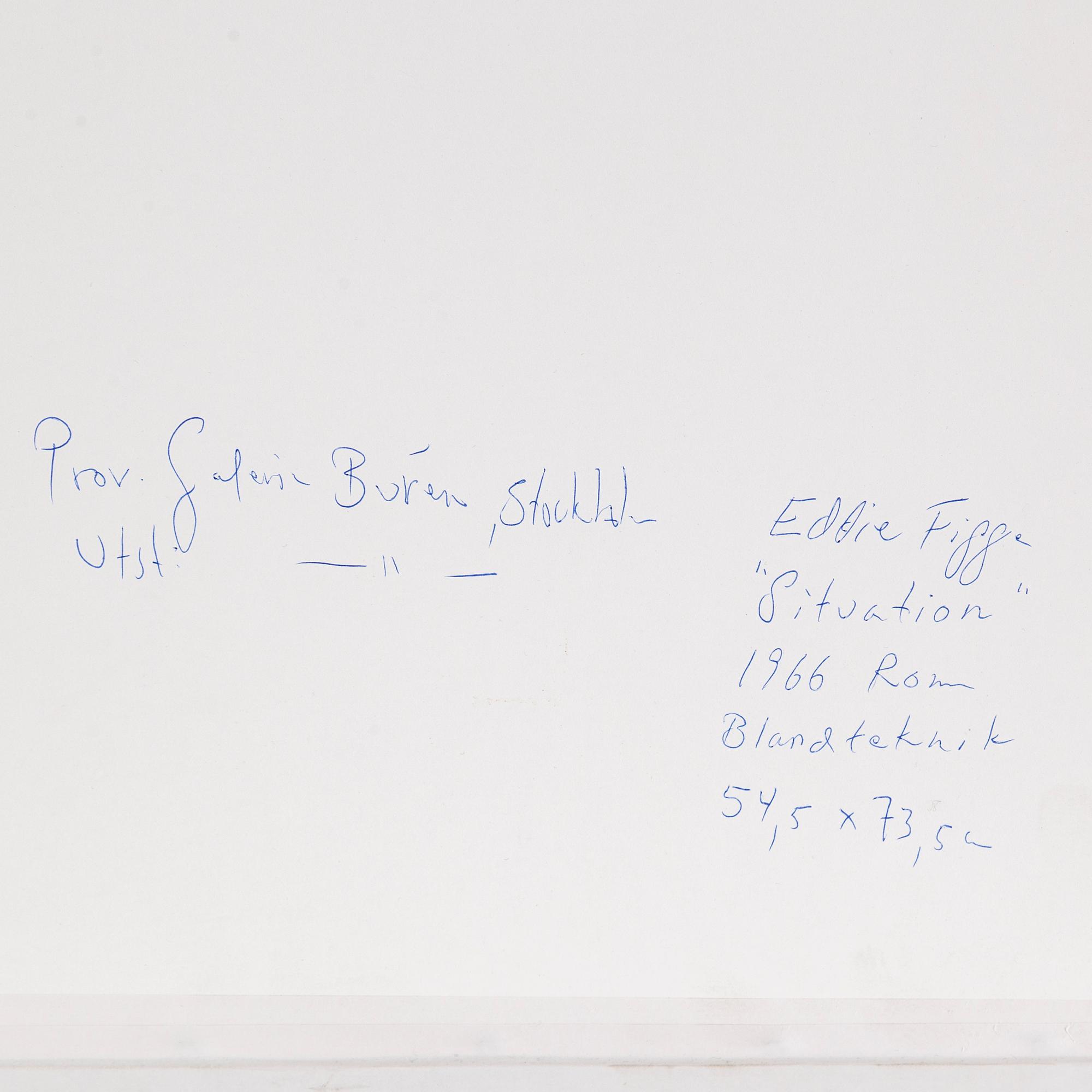 EDDIE FIGGE, mixed media, signed and dated 1966.