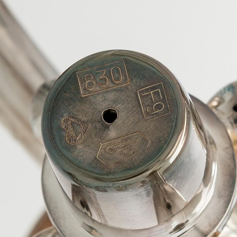 A pair of silver baroque style candelabra, Kultakeskus, Hämeenlinna 2007-2008.