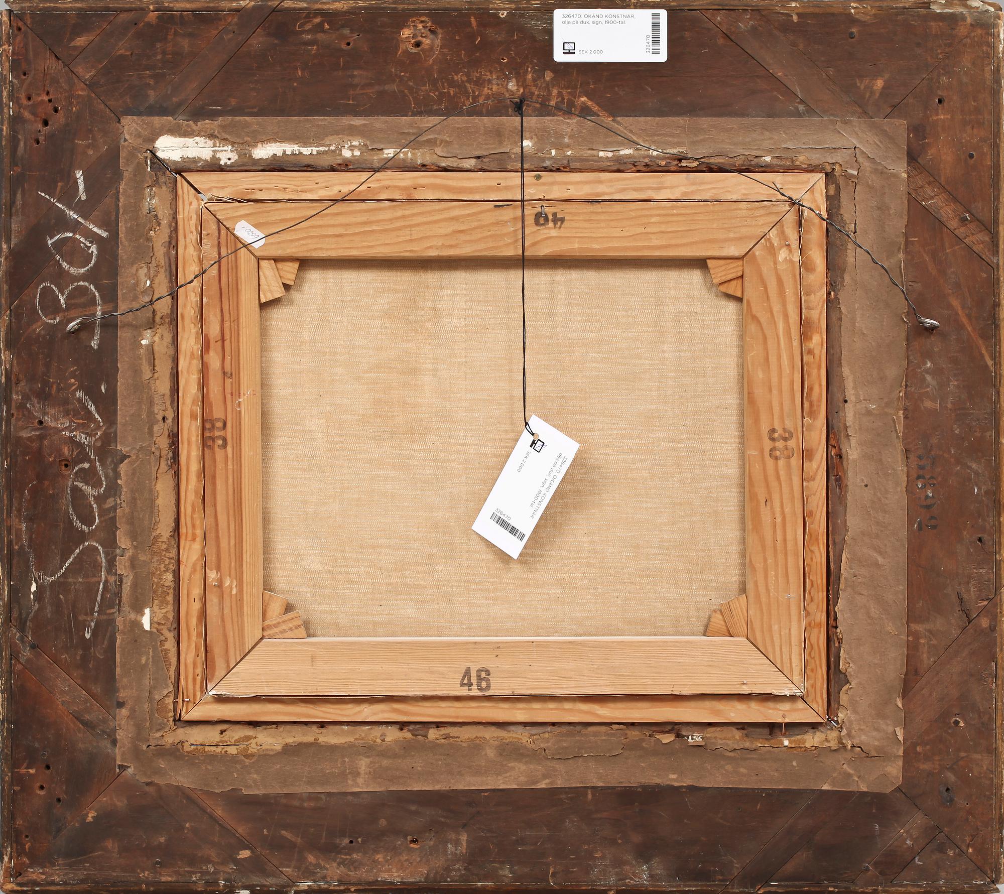 OKÄND KONSTNÄR, olja på duk, sign, 1900-tal.